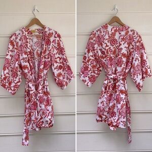 Roberta Roller Rabbit Red and White Floral Robe